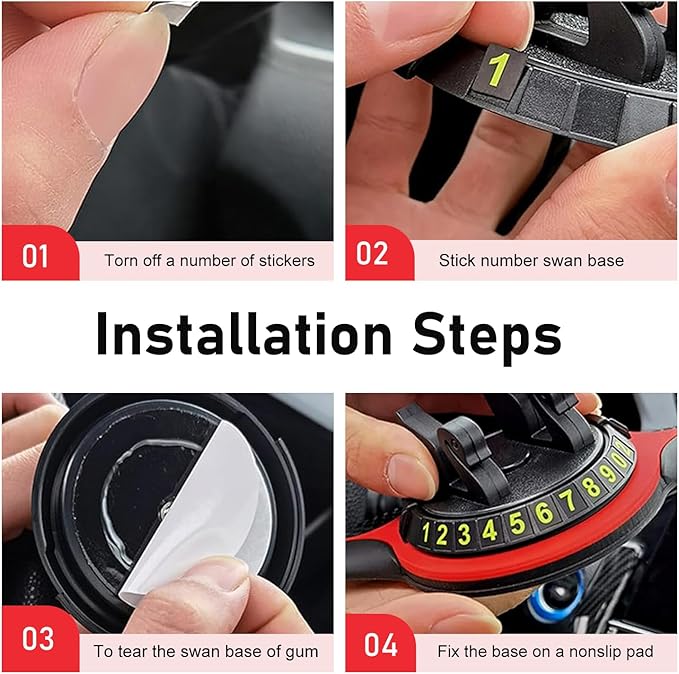 Multifunction Car Anti-slip Mat, Storage Pad & Rotatable Phone Holder & Parking Number Plate, Large Organizer Pad for Phone K