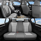 Coverado Car Seat Covers Full Set, Nappa Leather Seat Covers for Cars, Car Seat Protector Car Seat Cushion, Front and Back Se