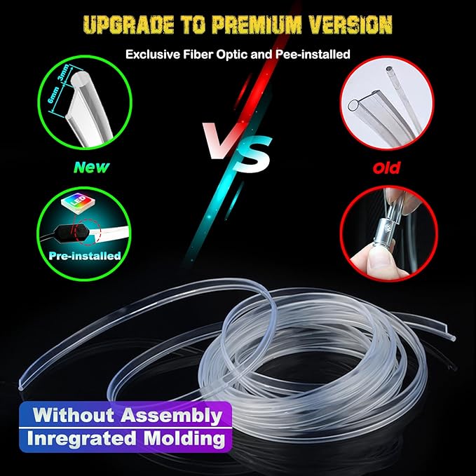 Interior Car LED Strip Lights, RGB USB Car Ambient Lighting with Fiber Optic, EL Wire Car Accessories (5 in 1)