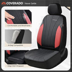 Coverado Seat Covers Full Set, Automotive Car Seat Protectors 5 Seats, Red Driver Protectors Universal Fit for SUVs, Trucks, 
