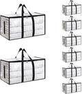 8 Pack-Extra Large Heavy Duty Moving Bags - Waterproof Storage Totes with Handles & Zippers, Foldable for College Dorm, Stora