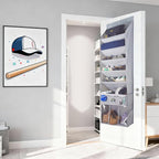 3in1 Over The Door Shoe Organizer with 5 Slanted Compartments,Removable Storage Bin & Transparent Pockets,Thickened Waterproo