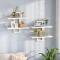 HOOBRO Floating Shelves, 15 Inch Wall Shelf Set of 2, Wall Mounted Storage Shelves 2-Tier, Hanging Bathroom Shelves, for Livi