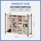 STORAGE MANIAC Stackable Shoe Cubby Organizer, Free Standing Shoe Cube Rack for Entryway, Bedroom, Apartment, Closet, 20-Cube