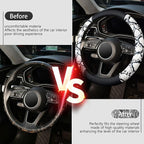 ZHOL Snake Skin Steering Wheel Cover, Universal 14.5-15 inch Breathable Microfiber Leather Anti-Slip Car Steering Wheel Prote