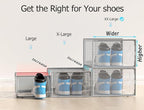 Kuject XX-Large Shoe Storage Boxes Organizers Clear Plastic Stackable 12 Pack, Shoe Rack & Holder Substitute, Sneaker Contain