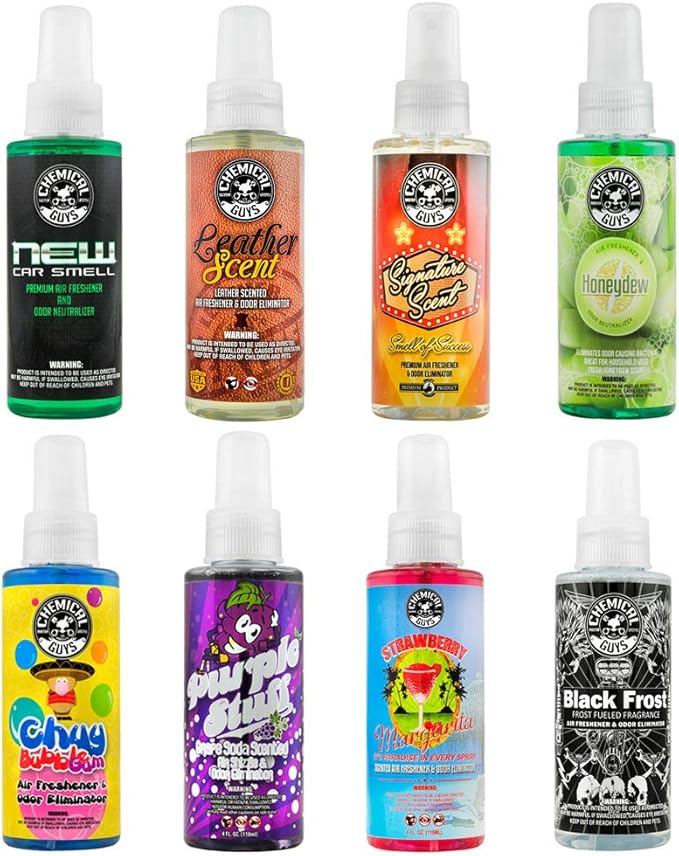 Chemical Guys AIR_304_04 The Scent-Sational Sample Kit, Great for Cars, Trucks, SUVs, RVs, Home, Office & More (4 fl oz) (8 I