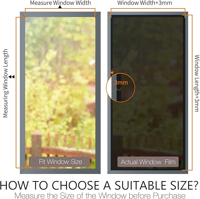 STATINT Window Film Privacy One Way Mirror Glass Tint Heat Control Sun UV Blocking Sliding Door Tinting Reflective Static Cling for Home, Black-Silver, 41.3 Inch X 6.5 Feet