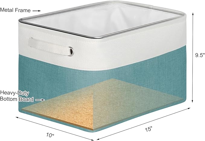 Kntiwiwo Foldable Storage Bin Collapsible Fabric Storage Basket Cube with Durable Handles Closet Organizer Bins for Organizin