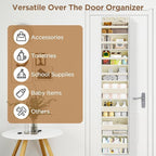 Mefirt Over The Door Organizer, 8 Shelf Door Hanging Organizers with 8 Large Capacity Pockets, Back of Door Organizer Storage