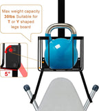 ORLESS Over The Door/Wall Mount Ironing Board Hanger, Laundry Room Iron and Ironing Caddy Board Storage Holder, Black
