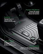 VIWIK Floor Mats Compatible for Ford F150 2015-2025 SuperCrew/Crew Cab for Ford F150 Car Mats All Weather Protection Custom Full Set Include 1st and 2nd Row, Automotive Floor Liner TPE Black 3PCS