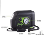 Slime 40050 Tire Inflator, Portable Car Air Compressor, with Analog 100 psi Dial Gauge, Long Hose and LED Light, 12V, 8 min Inflation