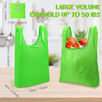 Eccliy 24 Pieces Reusable Grocery Bags Polyester Shopping Bags for Groceries Multi Colors Reusable Foldable Shopping Tote(Solid Style)