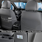 Coverado Car Seat Cover Full Set, Waterproof Front and Back Seat Covers for Cars, 5-Pack Leather Seat Covers, Car Seat Protec