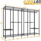 Ulif H50 Extra Large Clothes Rack, Heavy Duty Garment Rack, Freestanding Portable Closet, Clothing Racks for Hanging Clothes,