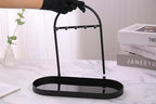 Shinpuru Metal Jewelry Organizer Stand & Key Holder Tray with Acrylic Base, Key Stand and Jewelry Tray with 5 Hooks, Perfect 