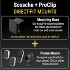 Scosche MagicMount Pro2 Magnetic Car Cell Phone Holder with AMPS Mounting Plate for Scosche/ProClip Vehicle Specific Mount Bases, Phone Stand Compatible with MagSafe, iPhone, Samsung