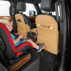 Seat Back Protector + Large Capacity Pocket Storage Organizer,Preventing the Impact of Children Stepping on the Seat Backrest (Orange)