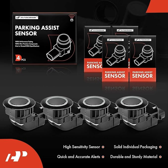 A-Premium 4-PC Rear Reverse Backup Parking Assist Sensor Car Bumper PDC Compatible with Select Toyota Models - FJ Cruiser 200