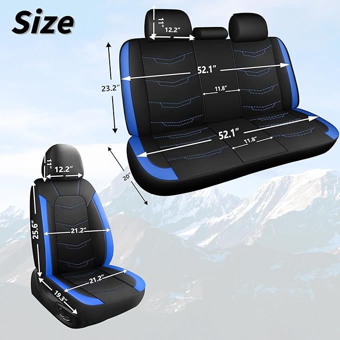 Seat Covers,Sport and Breathable Car Seat Covers,Anti-Slip Universal Fit Car Seat Covers Full Set for Cars Sedans SUV and Tru