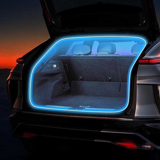 HOLDCY Car LED Strip Lights - Trunk Cargo Ambient Lighting, Ice Blue 7000K, 177.16 inches Flexible Cuttable LED Light Strip, Easy Install, Waterproof, Universal Fit for Car Trunks, SUVs, and Vans