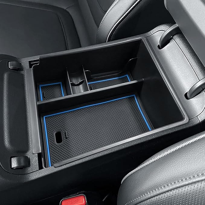 Center Console Organizer Compatible with 2022-2024 Hyundai Tucson & Santa Cruz 2022-2026 Interior Accessories Armrest Storage Box Insert Tray (Not for 2025 Limited/Hybrid/Plug-in Hybrid) Blue