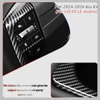 Steering Wheel Button Cover, for Kia K4 2024 2025 2026,Steering Wheel Button Panel Protection Frame Molding Trim - Carbon Fiber(for LXS, EX，LX Model)