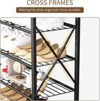 10-Tier Tall Shoe Rack, Large Capacity Shoe Shelf Holds40-45 Pairs, Shoe Shelf for Entryway, Hallway, Living Room, Rustic Bro
