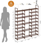 WOWLIVE 9 Tiers Shoe Rack Shoe Storage Shoe Organizer 30-35 Pairs Shoe Tower Unit Shelf Durable Metal Pipes with Plastic Conn
