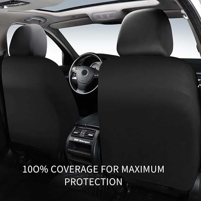 Beige Seat Covers,Sport and Breathable Seat Covers, Anti-Slip Universal Fit Automotive for Cars Sedan SUV and Truck(2 Pieces,