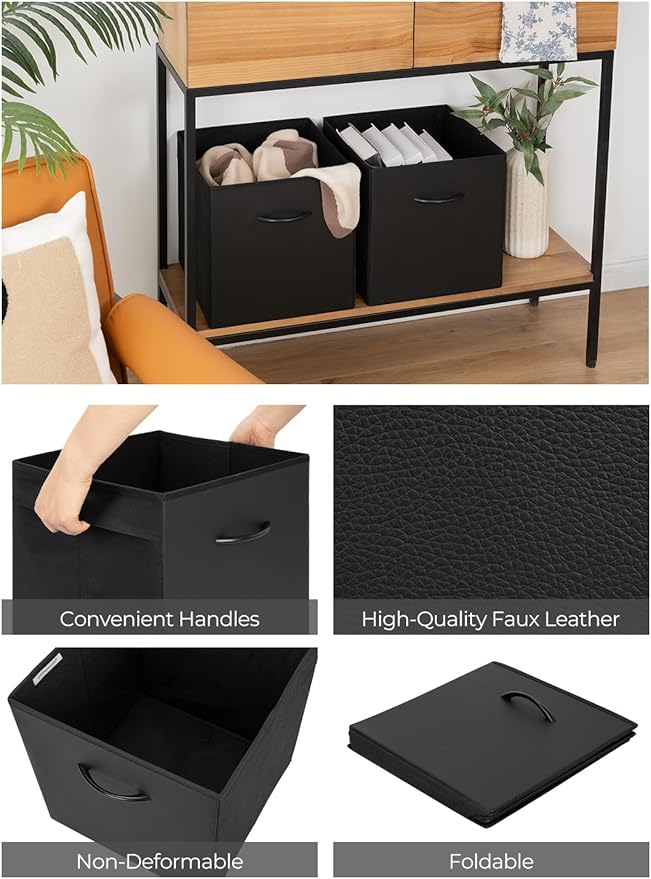 StorageWorks Black Storage Cubes with Large Under Bed Storage Containers