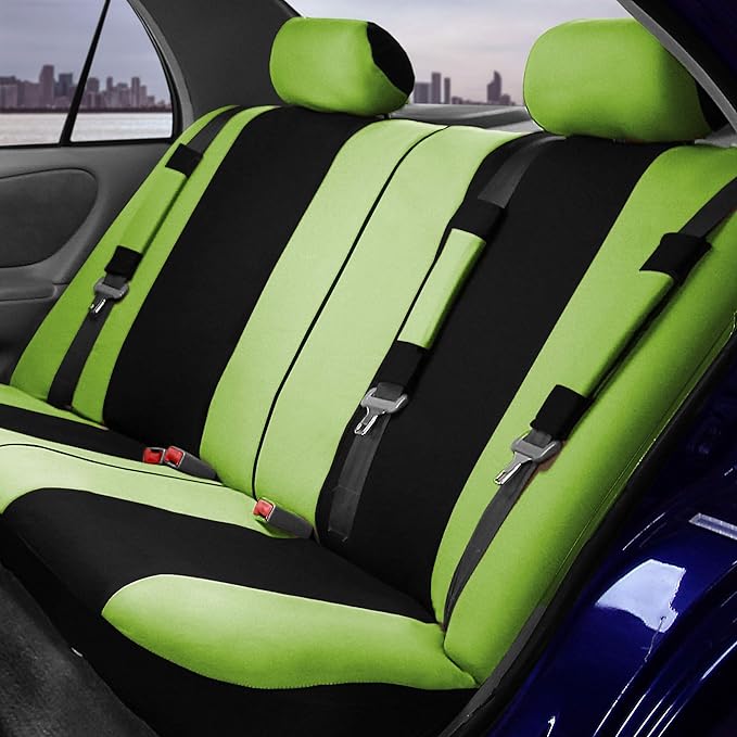 FH Group Light & Breezy Cloth Car Seat Covers, 7 Seater Three Row Set- Airbag & Split Ready -Universal for Cars Trucks and SU