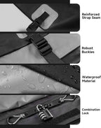 Car Rooftop Cargo Carrier Bag 30 Cubic Feet, Soft-Shell Luggage Cargo Bag Waterproof Bag, Include 2 Reinforced Straps, 6 Door Hooks, Anti-Slip Mat, Luggage Lock