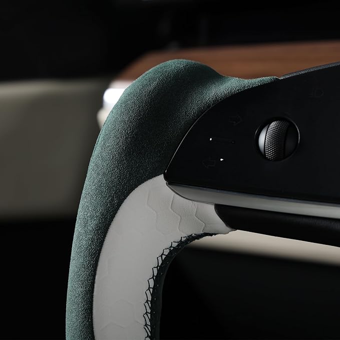 MEWANT Hand Stitched Tesla Model S Yoke Steering Wheel Cover Wrap for Tesla Model S 2021-2023 / Model X 2021-2023 Tesla Yoke Steering Wheel Accessories(3D Style)