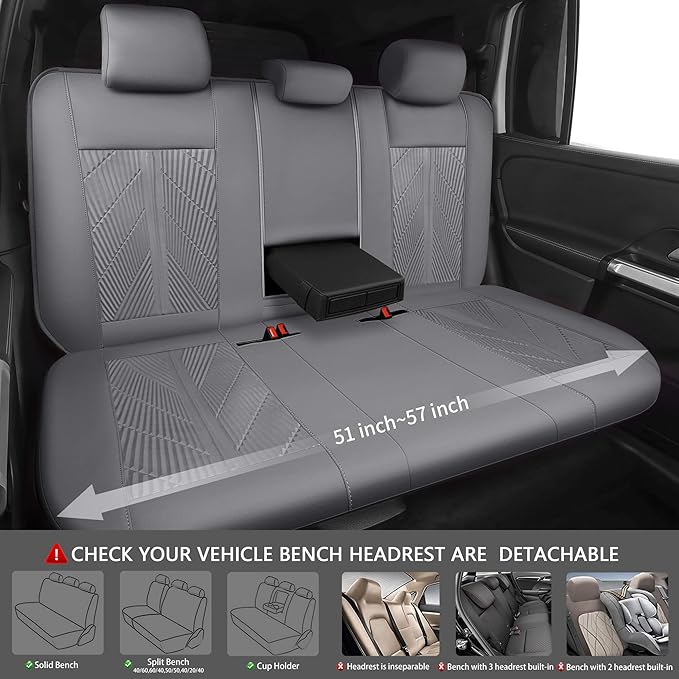 CAR PASS Waterproof Car seat Covers Full Sets Neoprene Wetsuit, All-Weather Non-Slip Durable, Universal Fit for SUV Sedans Tr