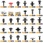 GOOACC 941Pcs Car Retainer Clips and Auto Body Fasteners Assortment-30 Most Popular Sizes Nylon Bumper Fender Rivets with 10 