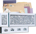 Crushed Diamond Key and Mail Holder for Wall, Crystal Mail Organizer Wall Mount, Mirror Mail and Key Holder Wall Mount for En