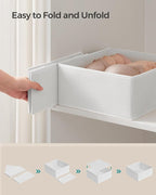 SONGMICS Drawer Organizers, Dresser Divider Organizers, Set of 18, Foldable Fabric Storage Boxes for Socks, Underwear, Bras, 