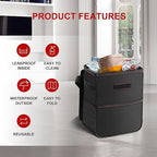 Simple Deluxe Car Trash Can With Lid, Storage Pockets, Leak-Proof Garbage Container, Adjustable Straps, Waterproof, Portable, Collapsible, 2 Gallon, Black