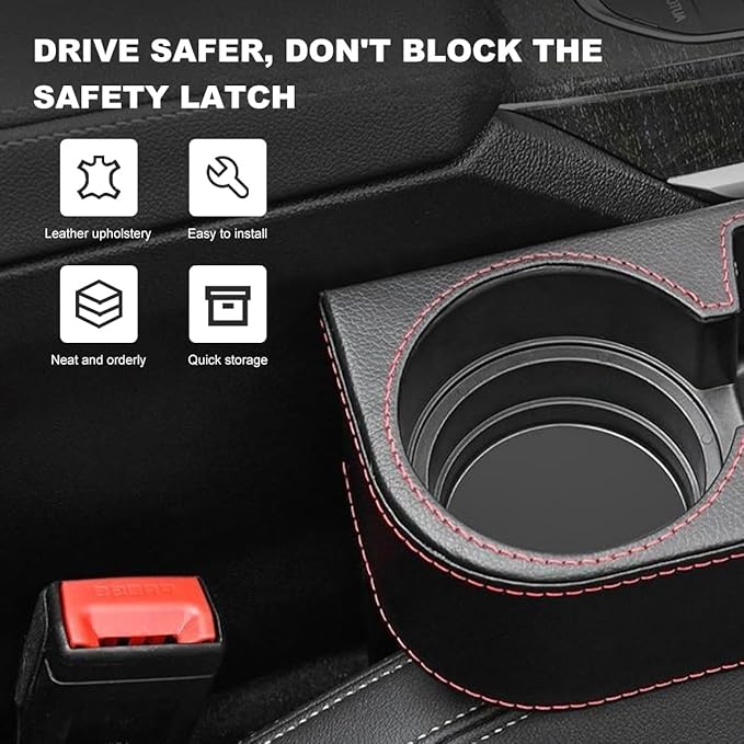 Car Seat Gap Filler Organizer, Multifunctional Auto Console Side Storage Box with Cup Holder, Universal PU Leather Cup Holder Front Seat Crevice Filler for Car Truck SUV (Brown)