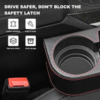 Car Seat Gap Filler Organizer, Multifunctional Auto Console Side Storage Box with Cup Holder, Universal PU Leather Cup Holder Front Seat Crevice Filler for Car Truck SUV (Black)