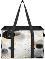 Reusable Grocery Bags Heavy Duty Shopping Bags Foldable Large Tote Bags with Long Handles & Hard Bottom