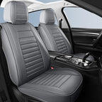 Leather Car Seat Covers, Waterproof Horizontal Stripes Front and Rear Car Seat Cover, Breathable Automotive Seat Covers for S