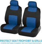 BDK PolyPro Car Seat Covers Full Set in Blue on Black – Front and Rear Split Bench Seat Covers for Cars, Easy to Install Car 