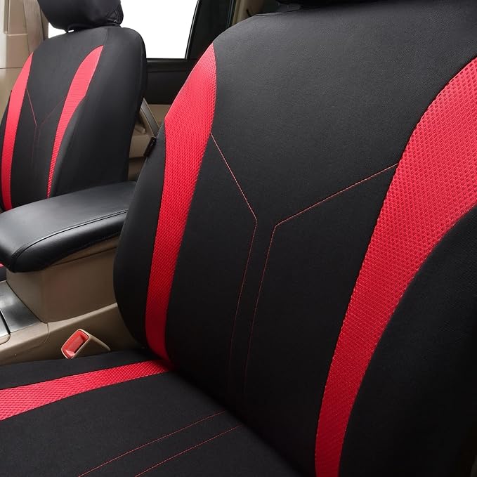 Flying Banner Car Seat Covers Front Seats and Rear Bench Mesh Fabric Rear Bench Split Polyester Cover Easy Installation SUV C