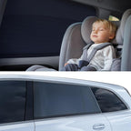 Car Window Shades for Baby[Ice Crystal Cooling Layer](2 Pack) UV-Blocker Cling Sun Shade 99% UV Protection Fit SUV/Sedan/Minivan | Roll Windows Down, Privacy Safe Medium