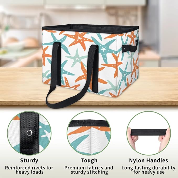 Reusable Grocery Bag, Foldable Large Shopping Tote Bag for Groceries Kitchen Picnic Car Trunk