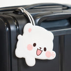 Milk Luggage Tag in White Authorized Milkmochabear Merchandise Cute Adorable Silicone with Name ID Card Suitcase Label Travel