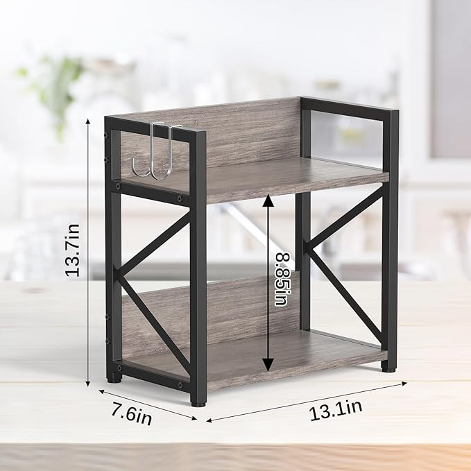 RUILALIFE Spice-Rack-Organizer-Shelf for Kitchen Counter, 2 Tiers Coffee Bar Station Organizer for Countertop，Space Saving De